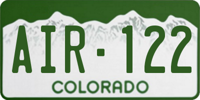 CO license plate AIR122