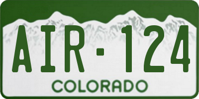 CO license plate AIR124