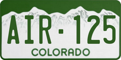 CO license plate AIR125