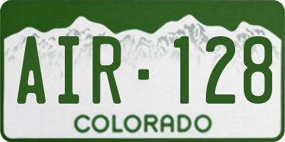 CO license plate AIR128