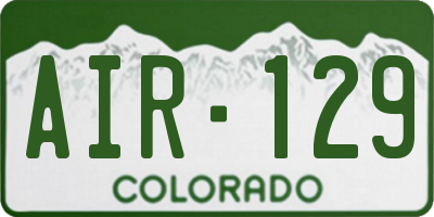 CO license plate AIR129