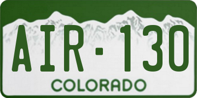 CO license plate AIR130