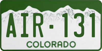 CO license plate AIR131