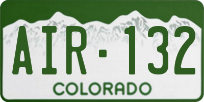 CO license plate AIR132