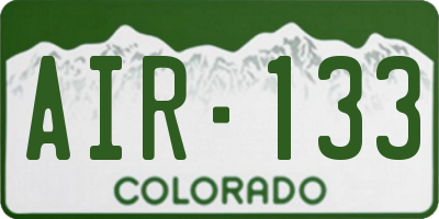 CO license plate AIR133