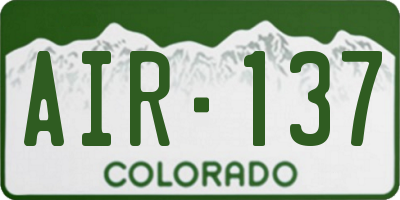 CO license plate AIR137