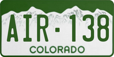 CO license plate AIR138