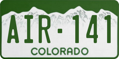 CO license plate AIR141