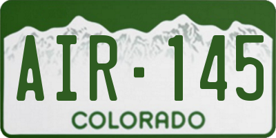 CO license plate AIR145