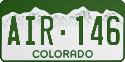 CO license plate AIR146