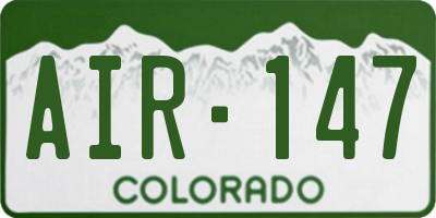 CO license plate AIR147