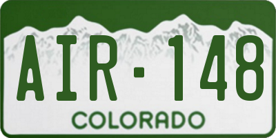 CO license plate AIR148
