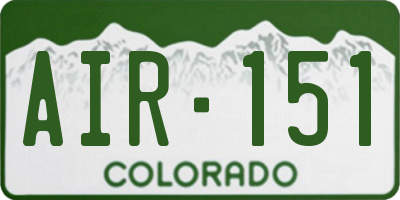 CO license plate AIR151