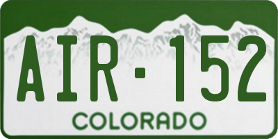 CO license plate AIR152