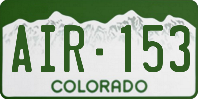 CO license plate AIR153