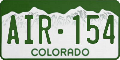 CO license plate AIR154