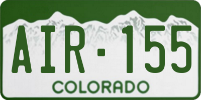 CO license plate AIR155