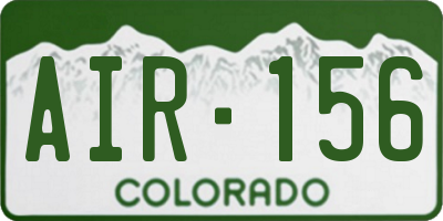 CO license plate AIR156