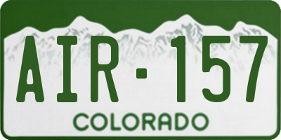 CO license plate AIR157