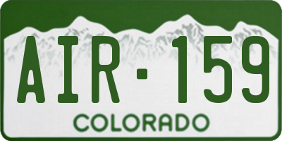 CO license plate AIR159