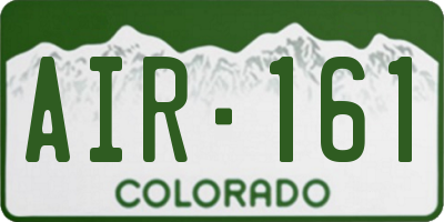 CO license plate AIR161