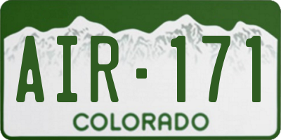 CO license plate AIR171
