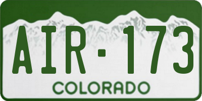 CO license plate AIR173