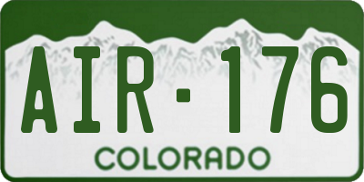 CO license plate AIR176