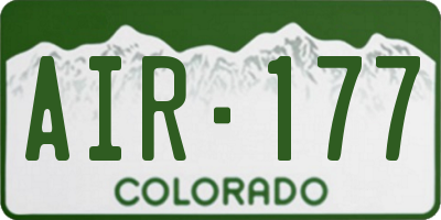 CO license plate AIR177