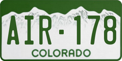 CO license plate AIR178