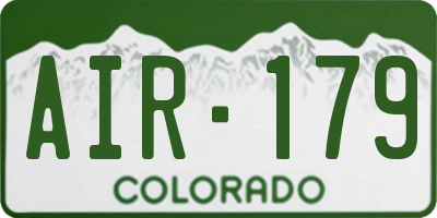 CO license plate AIR179