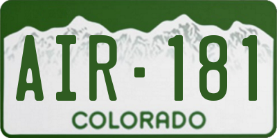 CO license plate AIR181