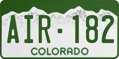 CO license plate AIR182