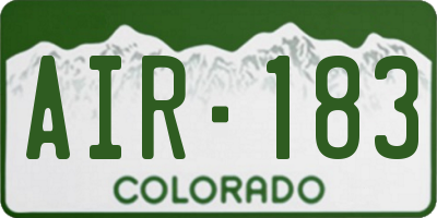CO license plate AIR183