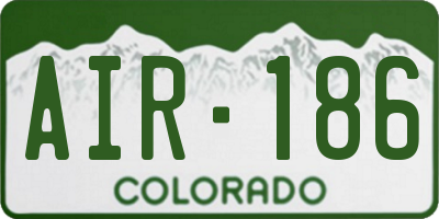 CO license plate AIR186