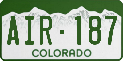 CO license plate AIR187