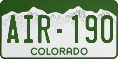 CO license plate AIR190
