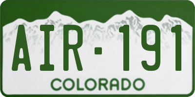 CO license plate AIR191