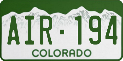 CO license plate AIR194