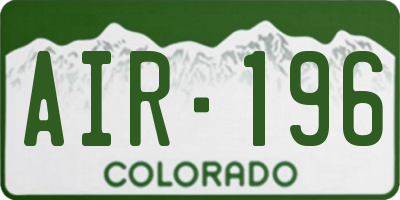 CO license plate AIR196