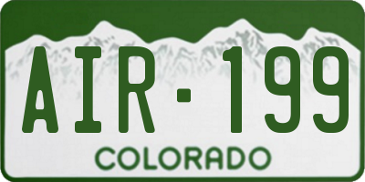 CO license plate AIR199