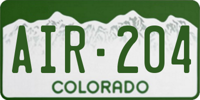CO license plate AIR204