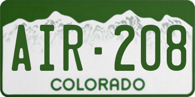CO license plate AIR208