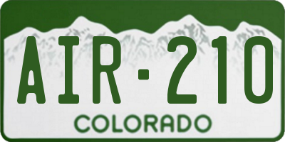CO license plate AIR210