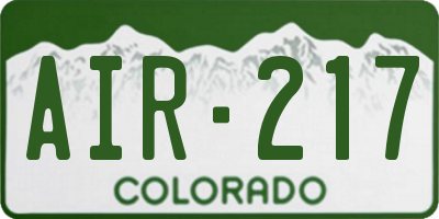CO license plate AIR217