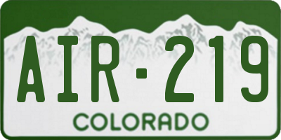CO license plate AIR219