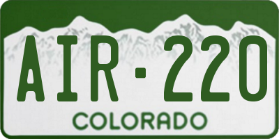 CO license plate AIR220