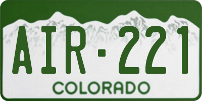 CO license plate AIR221
