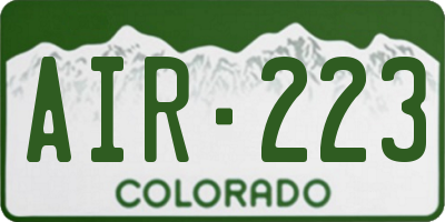 CO license plate AIR223