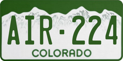 CO license plate AIR224